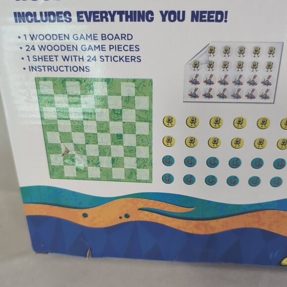 Spongebob Squarepants Checkers Wooden Deluxe Nickelodeon NEW Board Game CTSB2231 - Picture 5 of 8